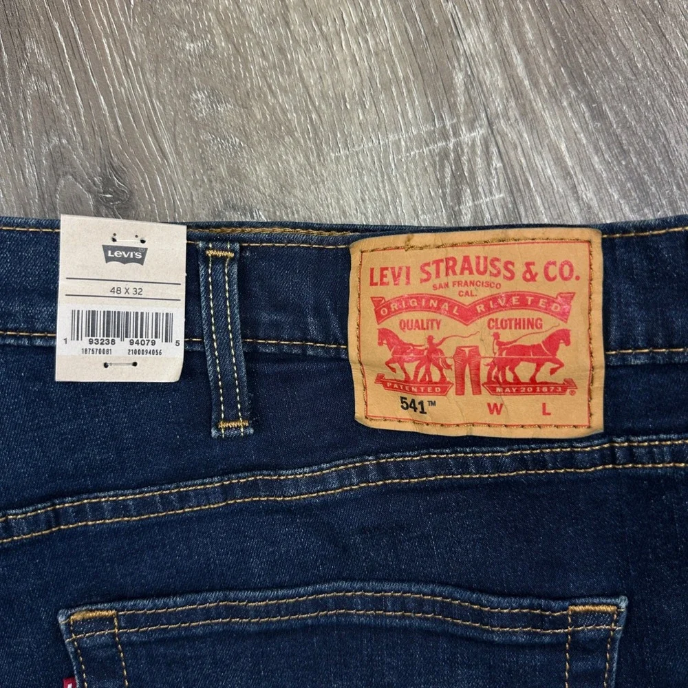 NEW Levis 541 Athletic Taper Jeans Mens 48x32 Dark Wash Stretch Big and Tall